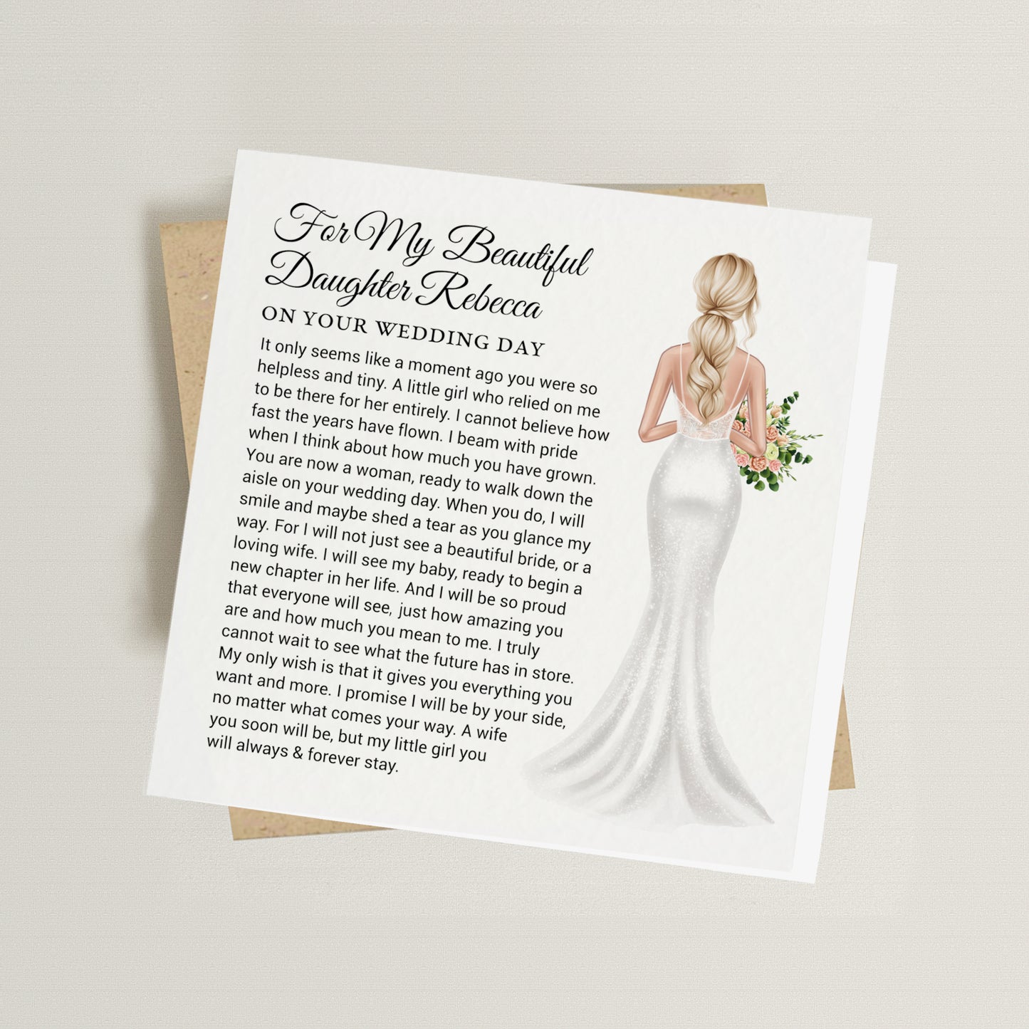 For My / Our Daughter Wedding Card