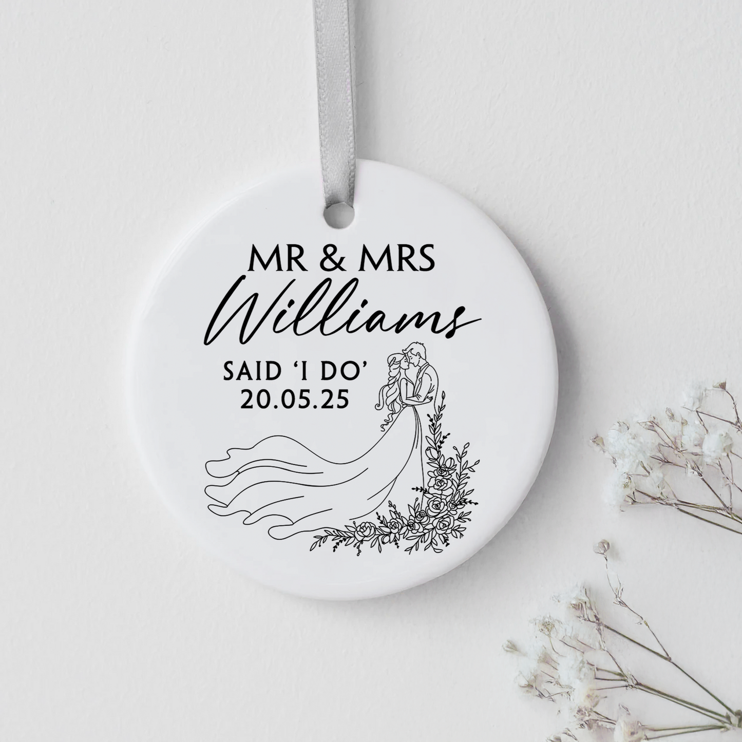 Personalised 'I do' Wedding Ornament