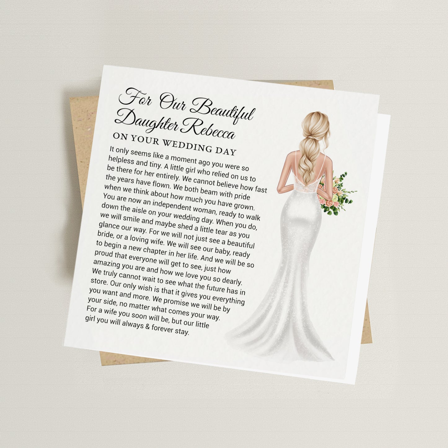 For My / Our Daughter Wedding Card