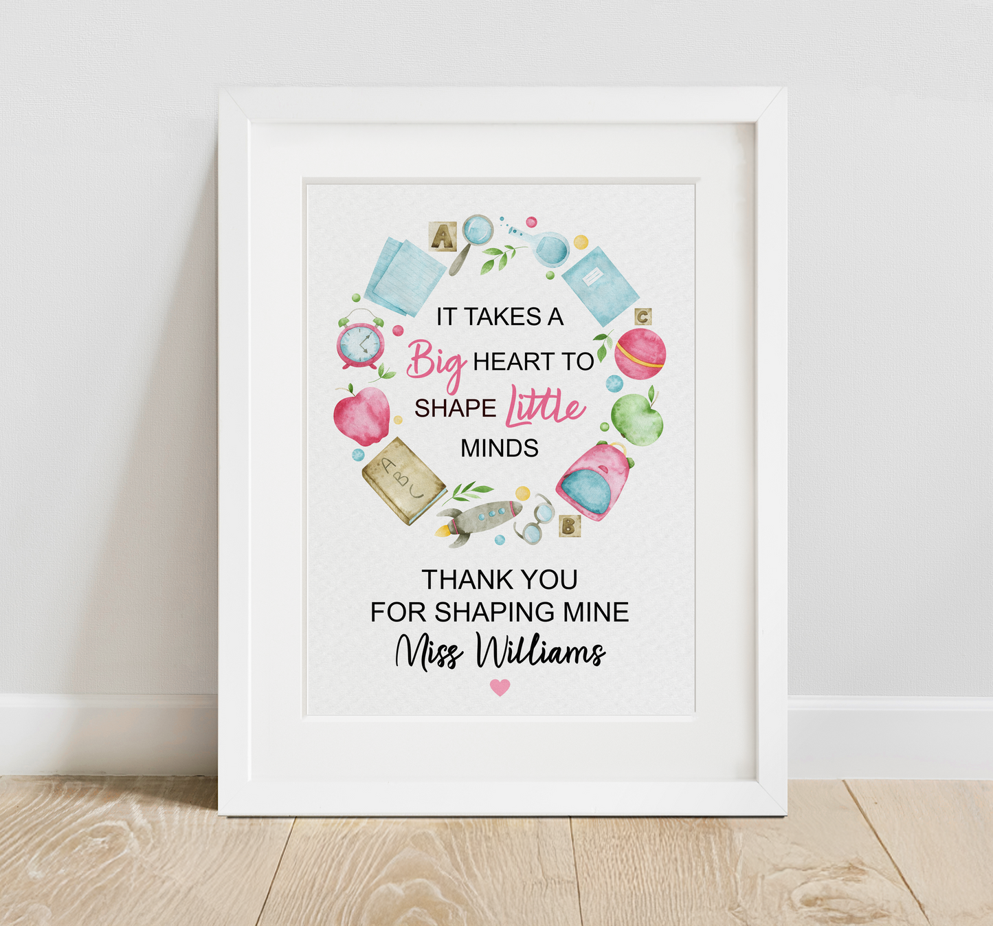 Thank You Teacher or Teaching Assistant Quote Print