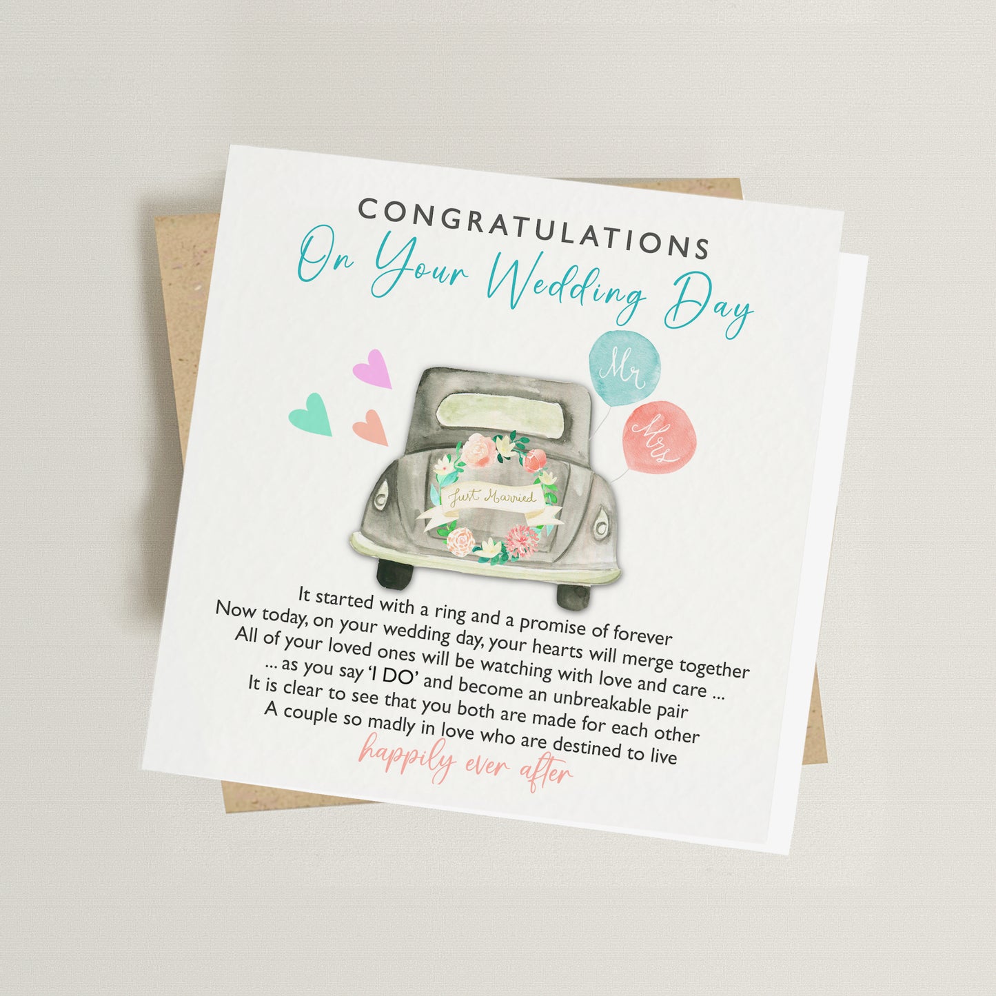 Congratulations on Your Wedding Poetry Card