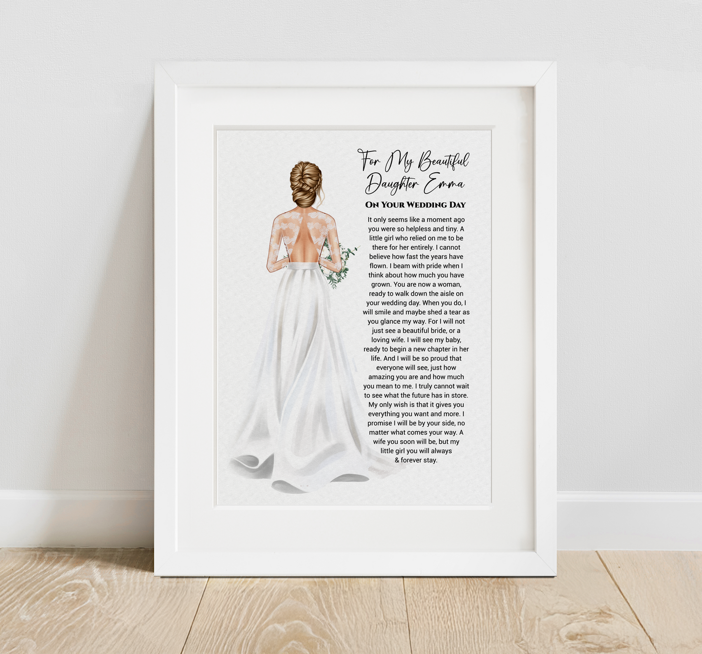 Daughter on your Wedding Day Poem Print