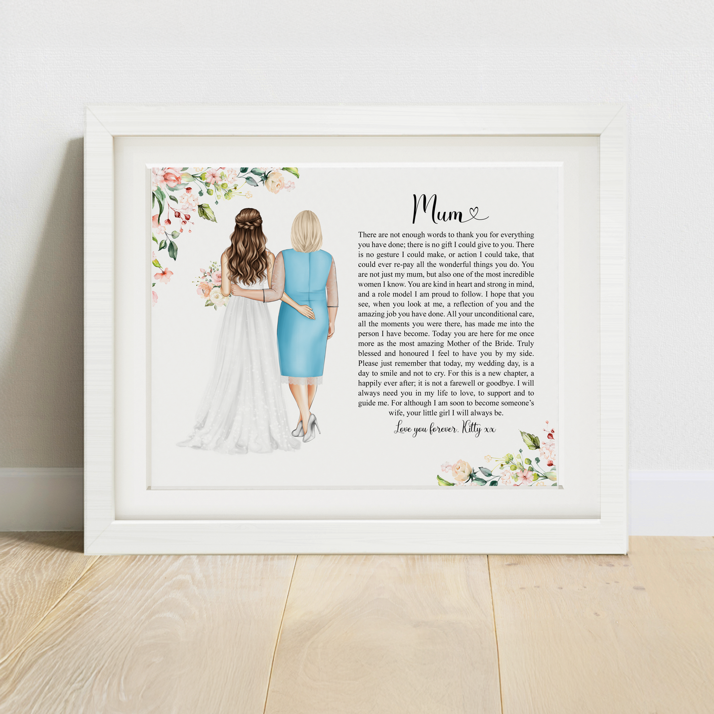 Mother of the Bride Figure Poem Print