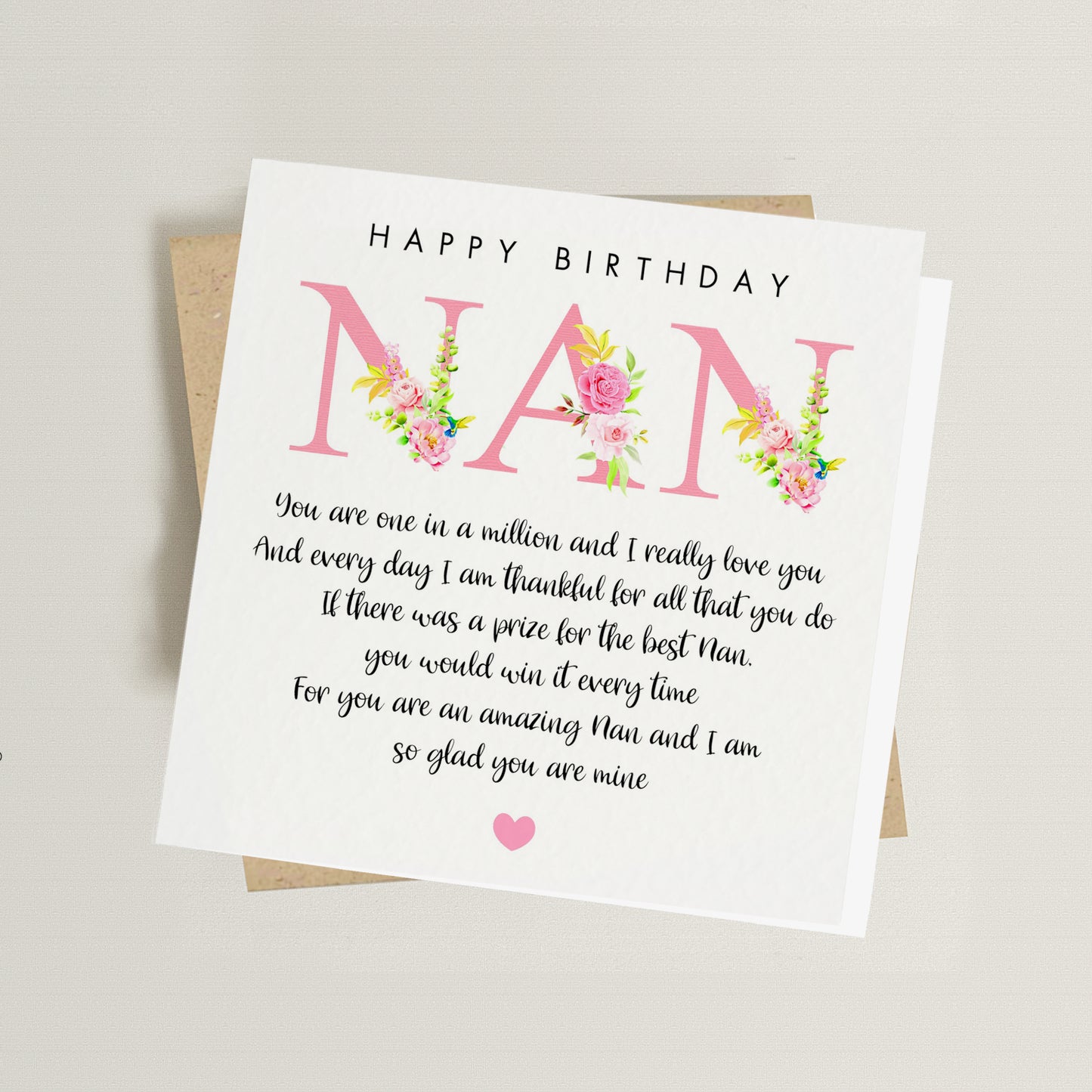 Nan Birthday Poem Card