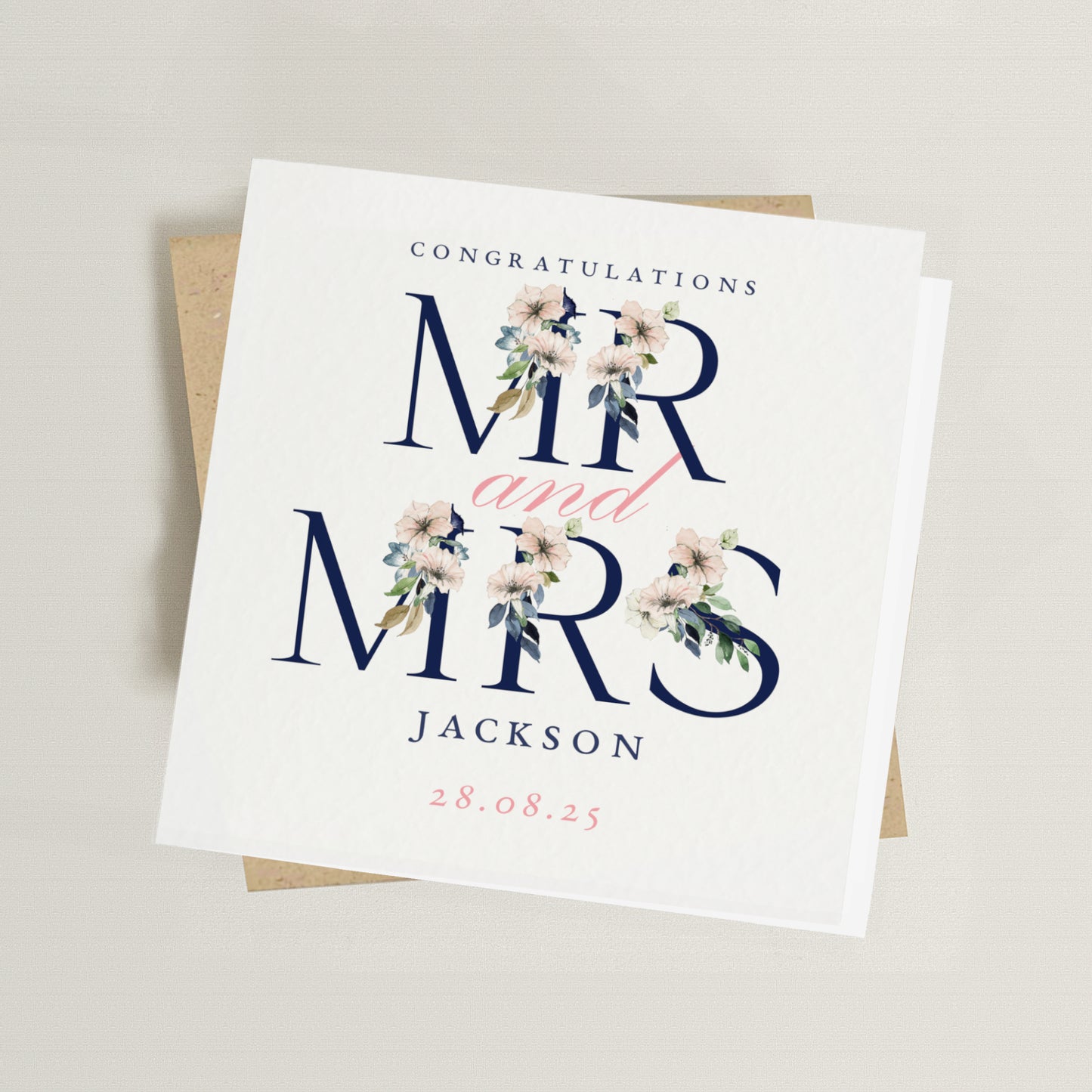 Personalised Mr & Mrs Wedding Card