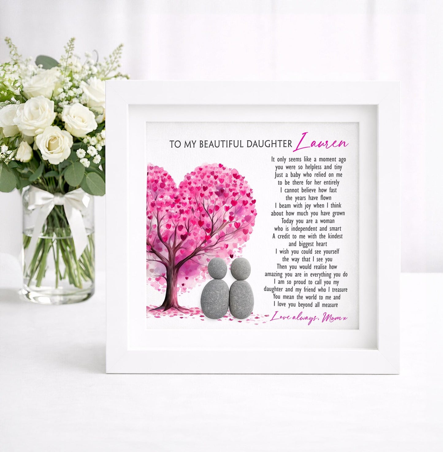 Daughter Pebble Art Frame