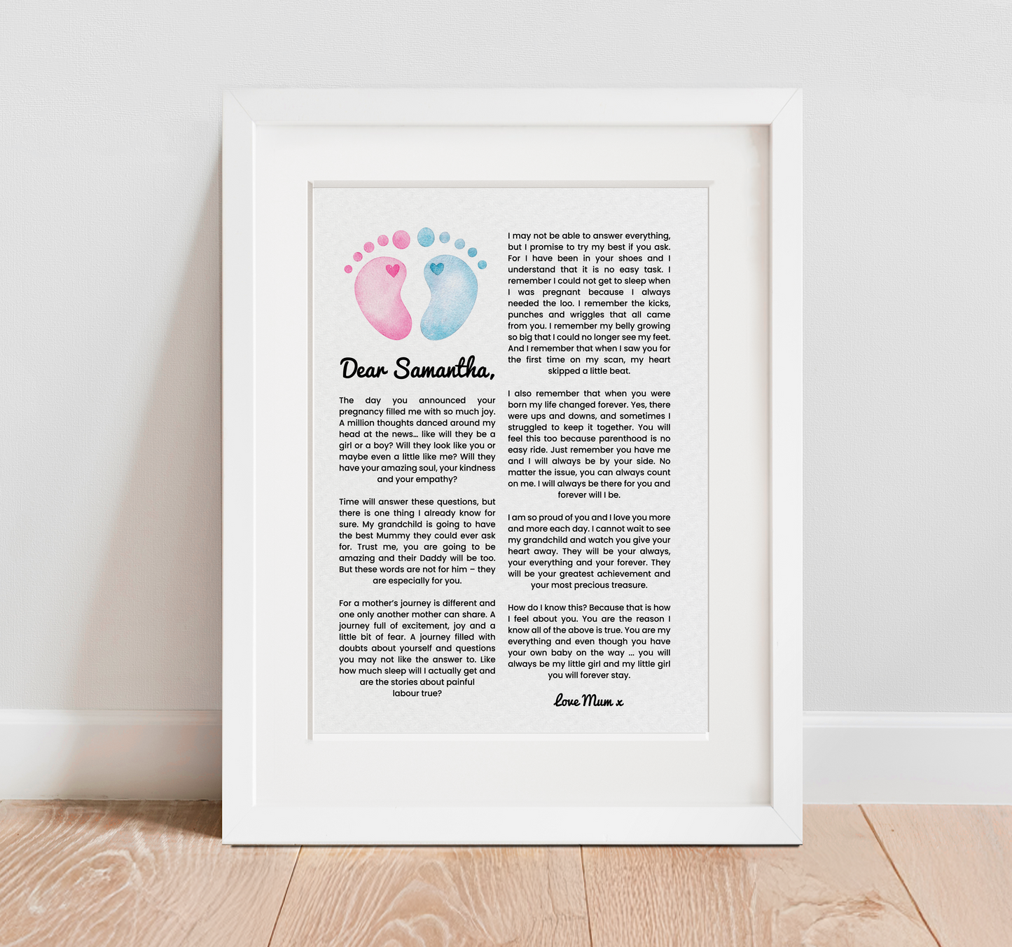 Letter to My Daughter Pregnancy Poem Print