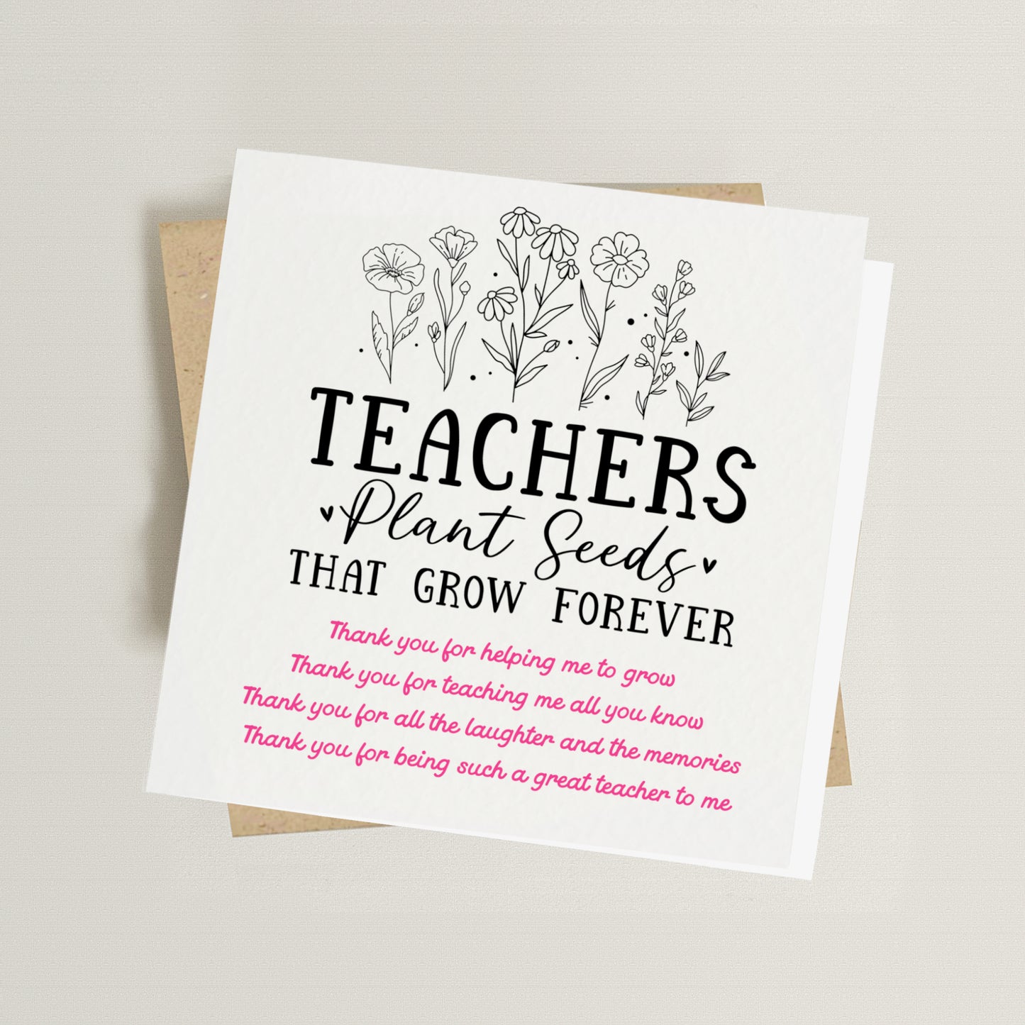 Teacher Thank You Poem Card