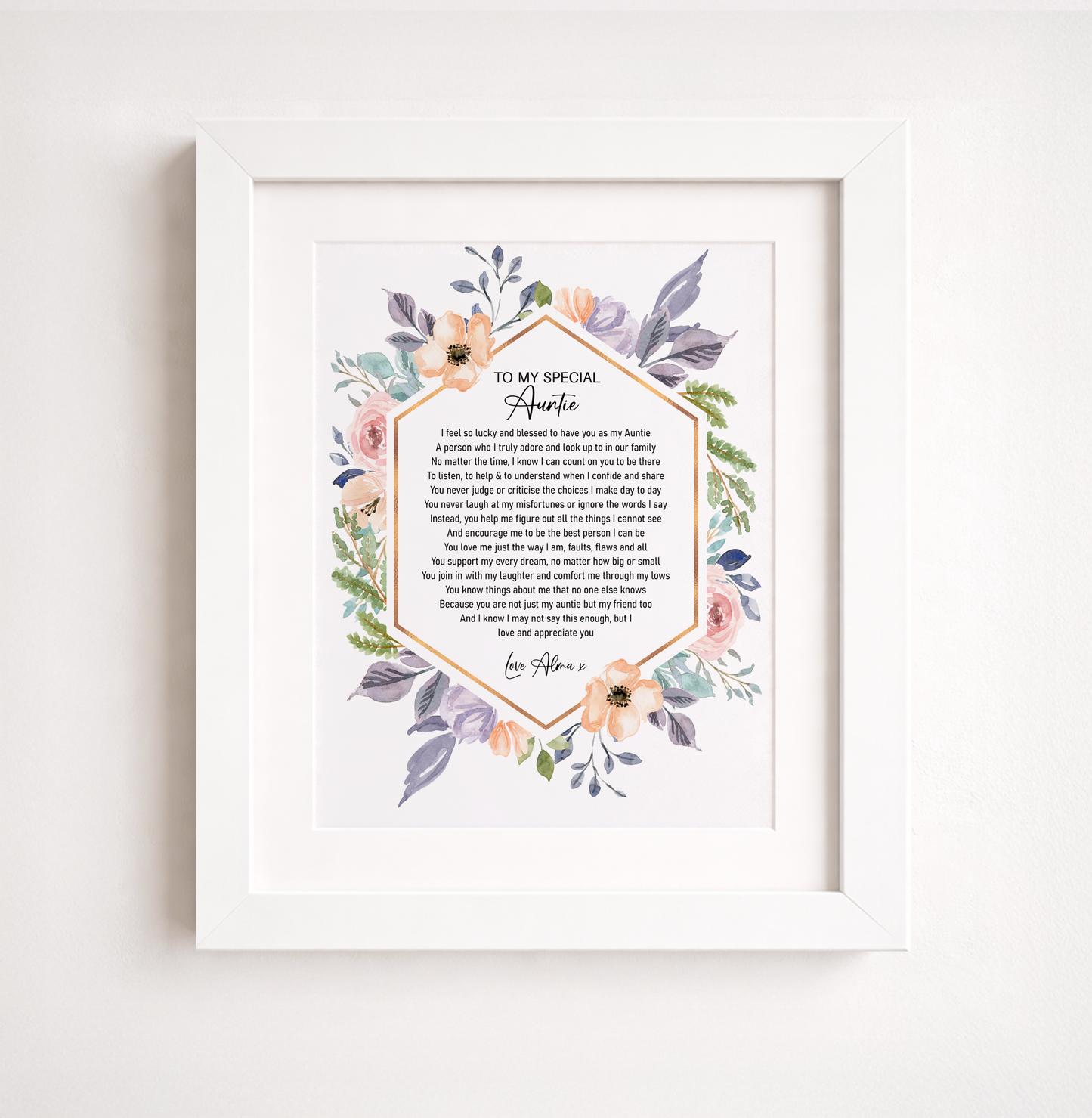 Auntie Poem Print