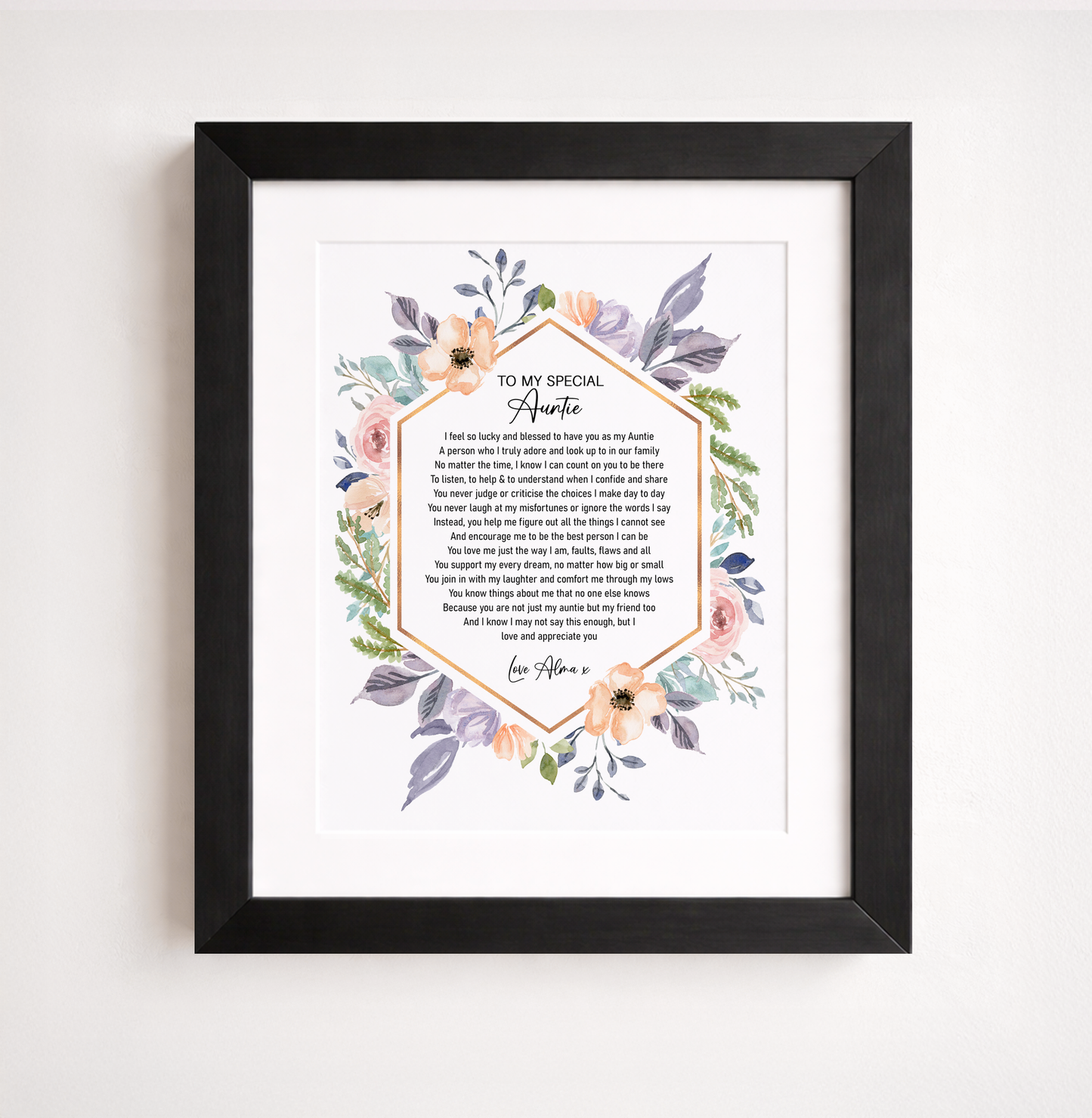 Auntie Poem Print