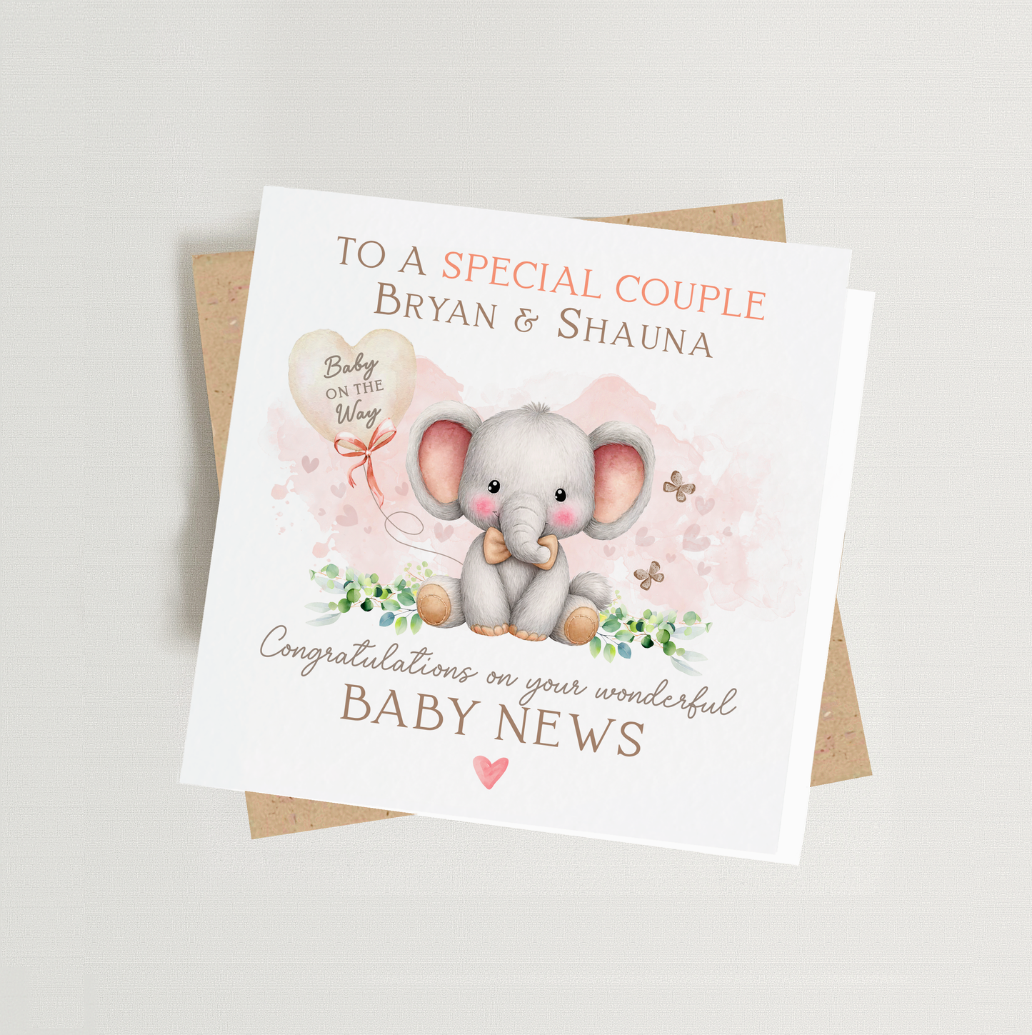 Special Couple Baby News Card