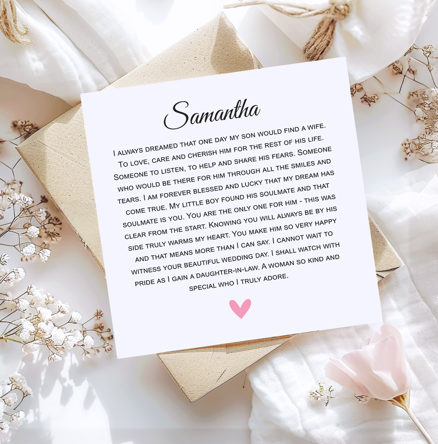 Personalised Daughter in Law Wedding Card