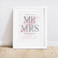 Mr & Mrs Wedding Print Gift