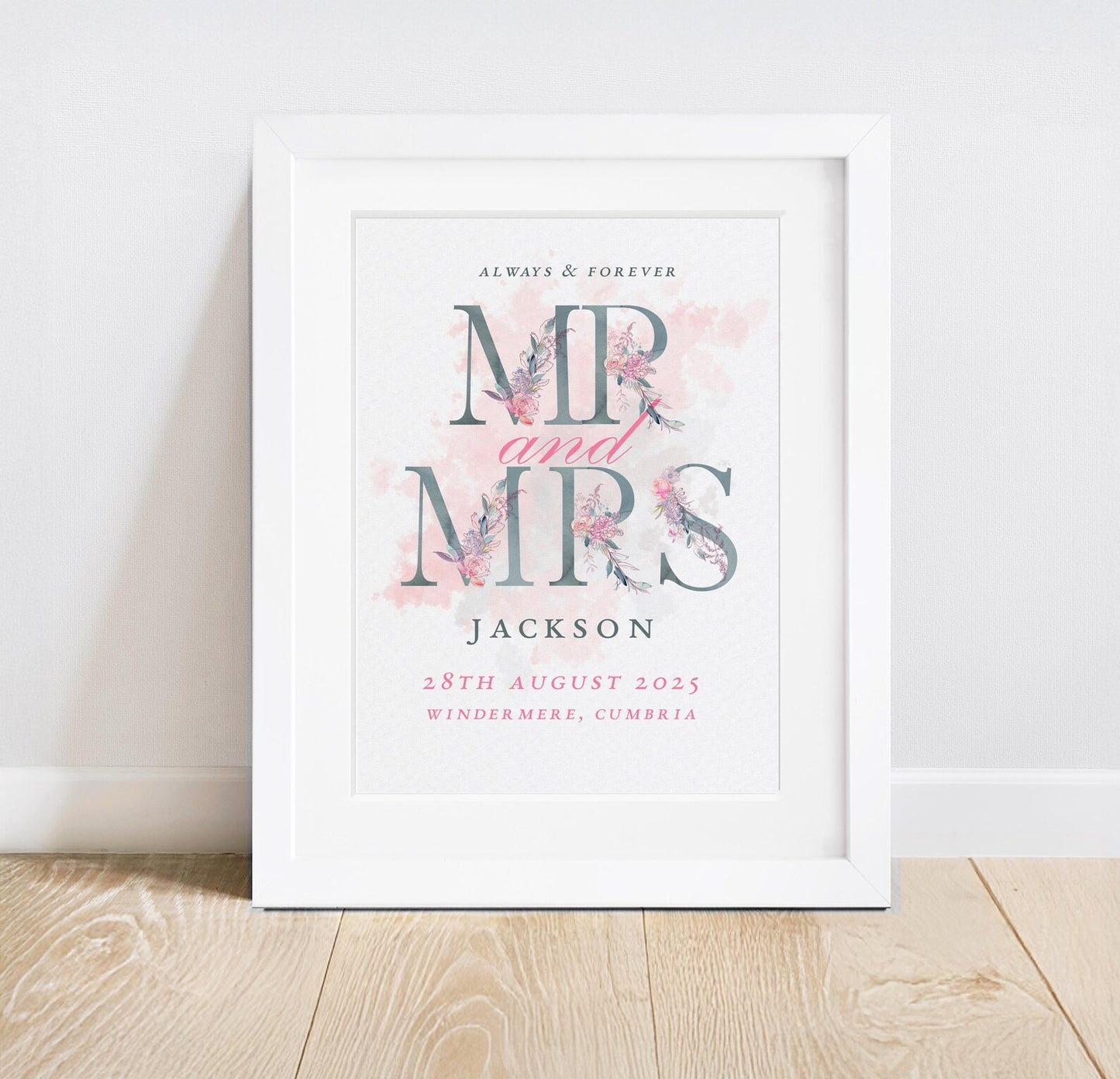 Mr & Mrs Wedding Print Gift