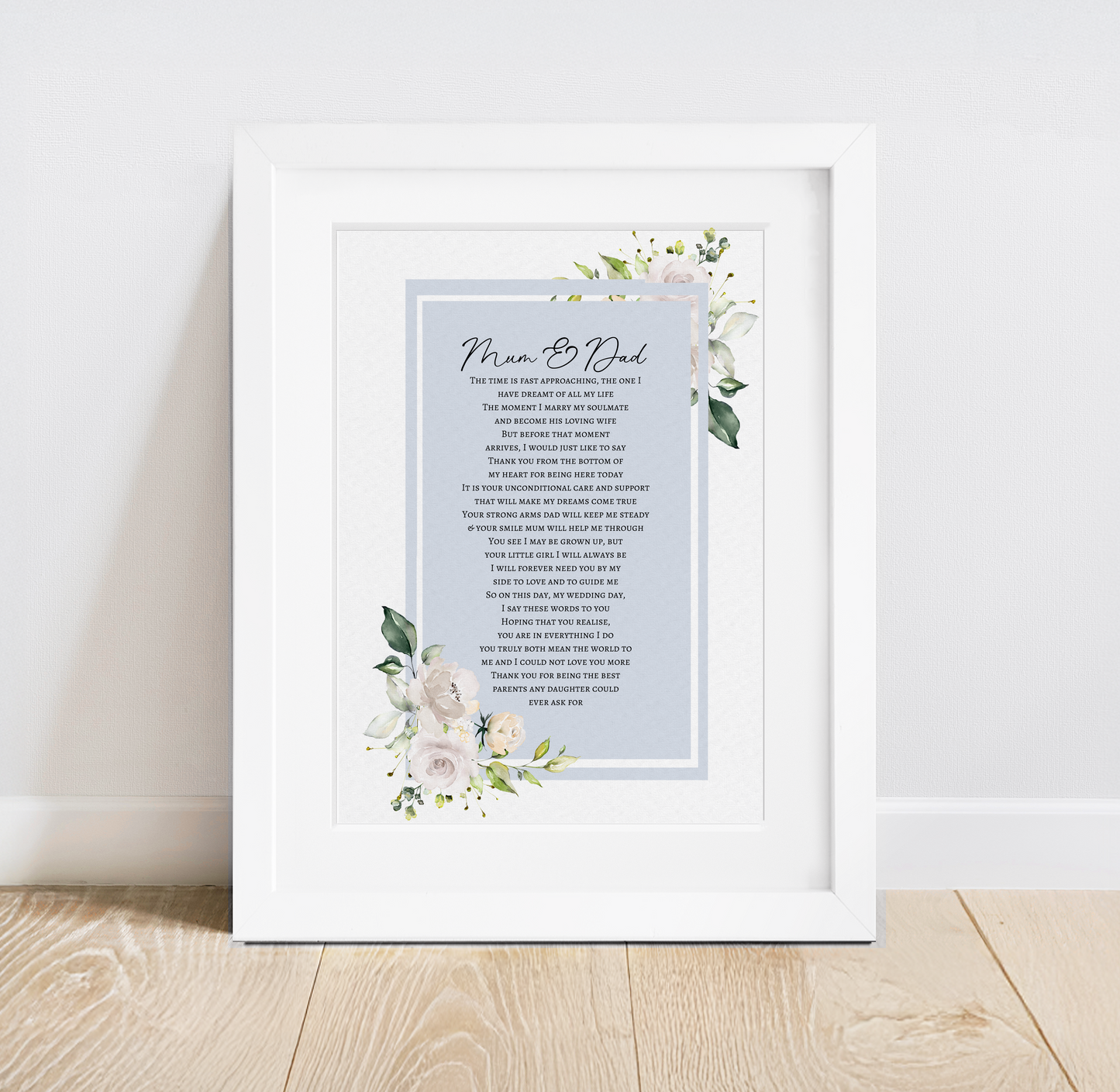 Parents of the Bride Poetry Print