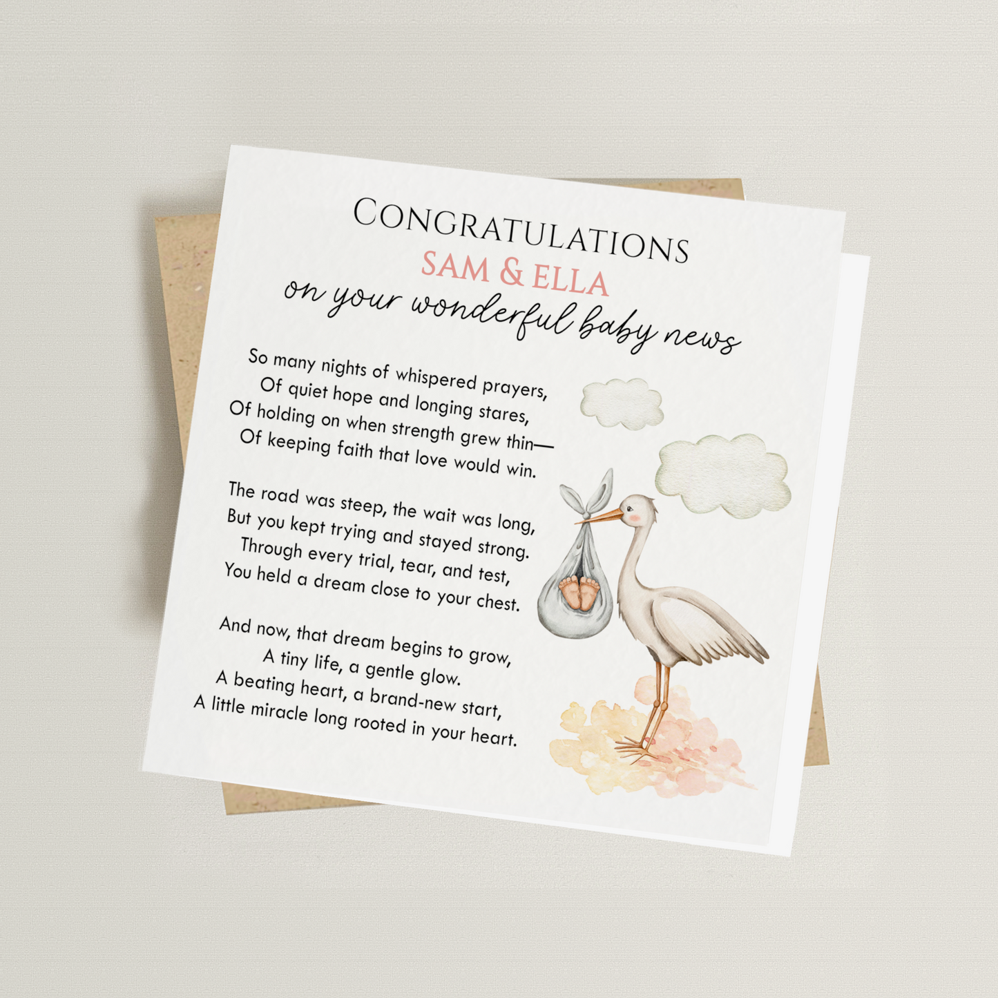 Personalised Pregnancy Card for IVF, Rainbow Baby, Fertility Struggle & More