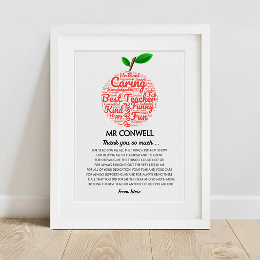 Thank You Teacher Poem Print