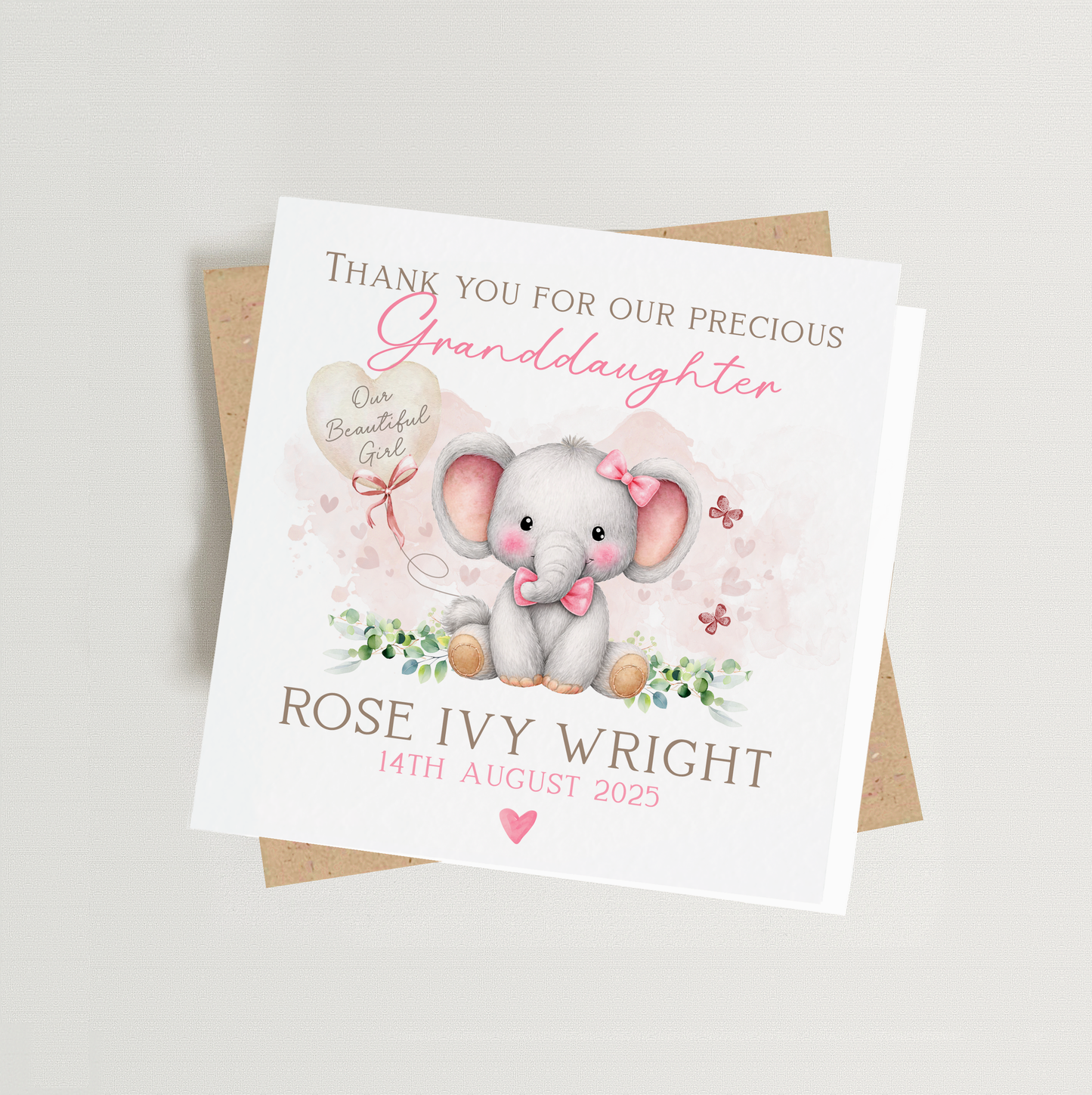Thank You for Our/My Baby Granddaughter Card