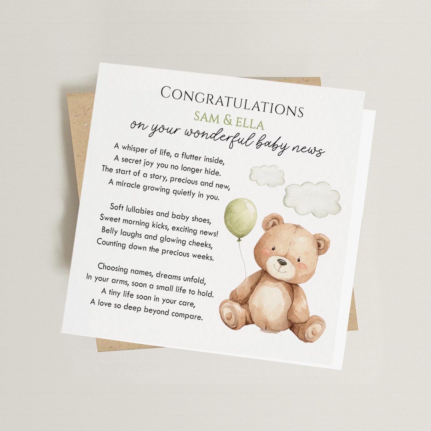 Congratulations on your Baby News Card