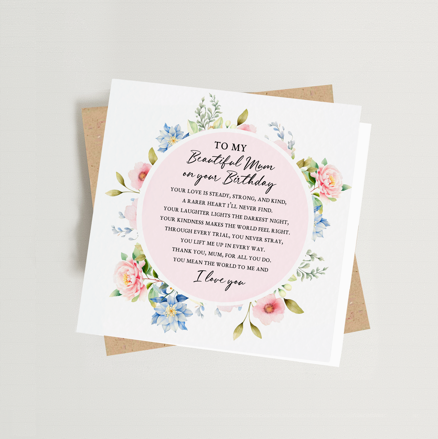 Beautiful Mum Birthday Poem Card