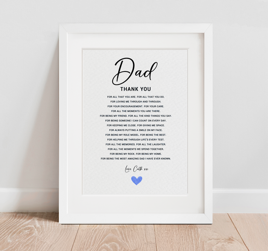 Personalised Dad Poem Print