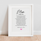 Personalised Mum Poem Print