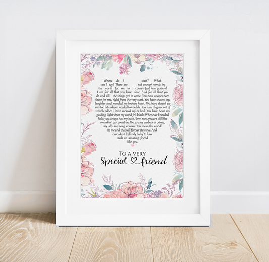 Friendship Poem Print