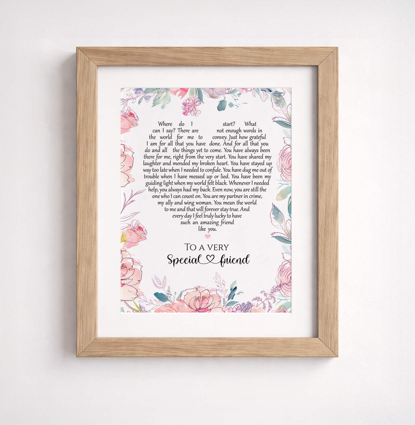 Friendship Poem Print