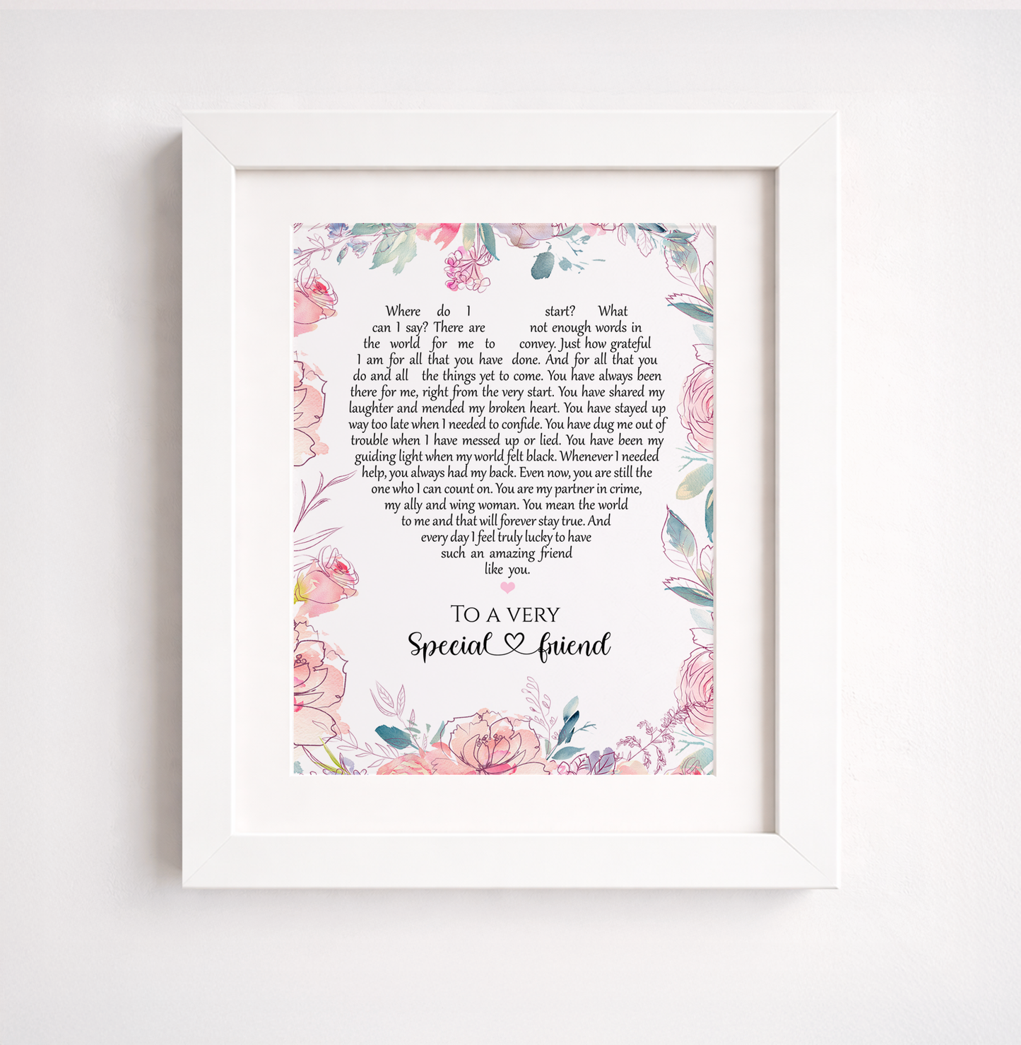 Friendship Poem Print