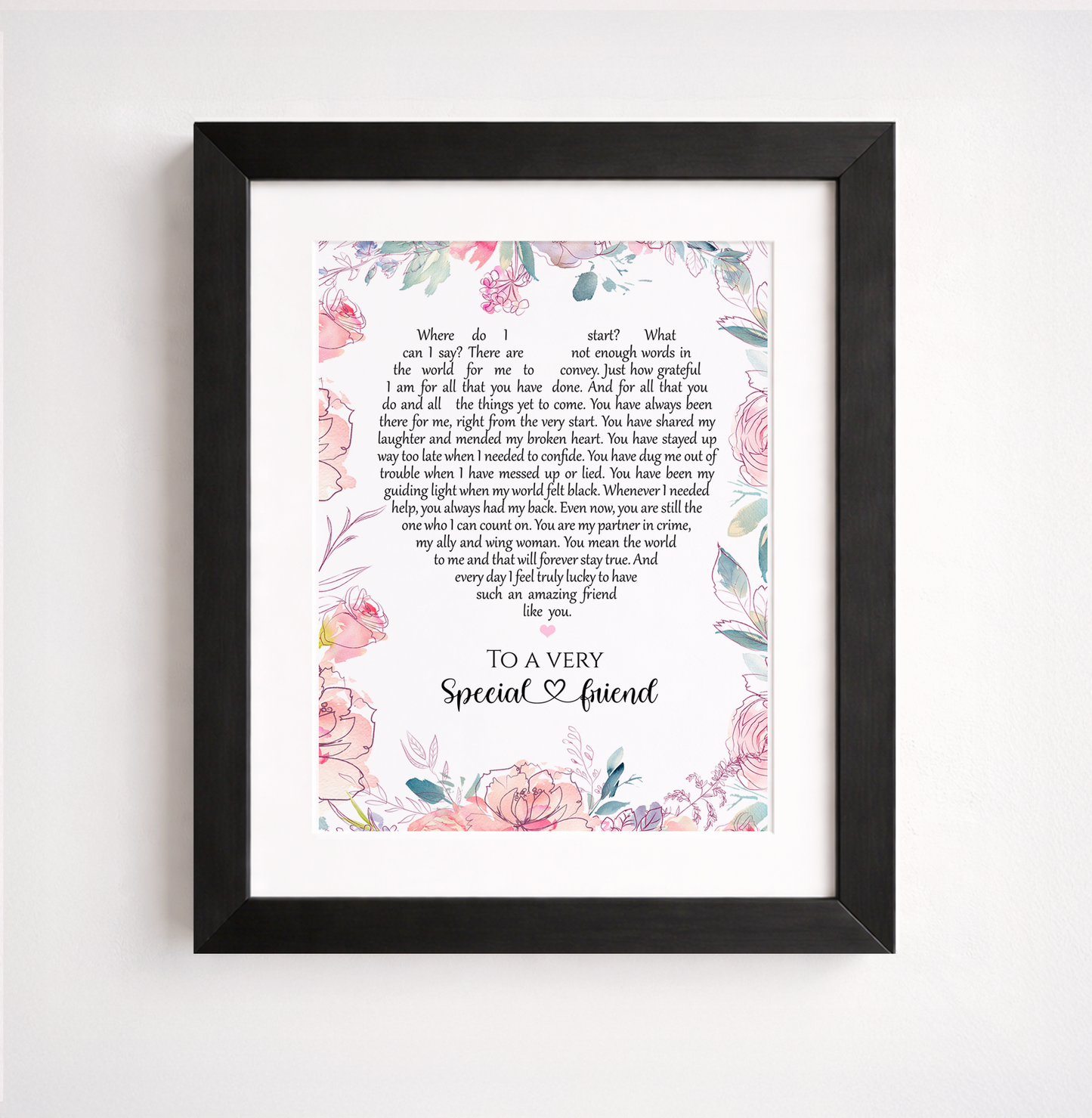 Friendship Poem Print