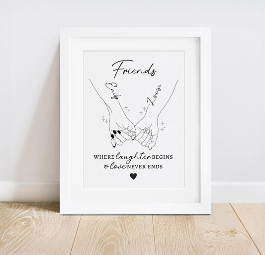 Friendship Hand Line Art Print