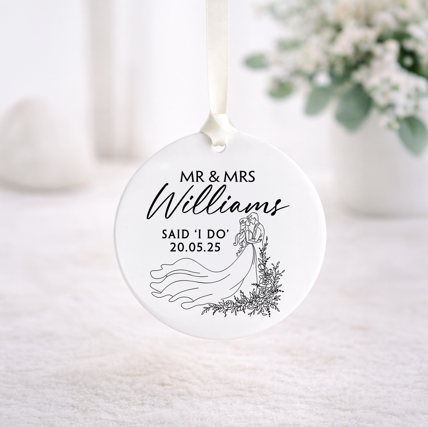 Personalised 'I do' Wedding Ornament