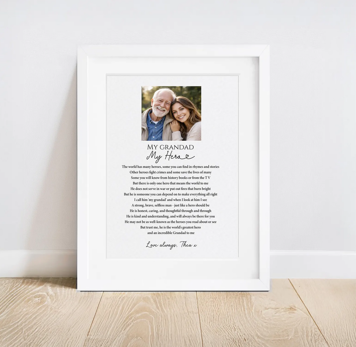 Photo Poem Print for Grandfather