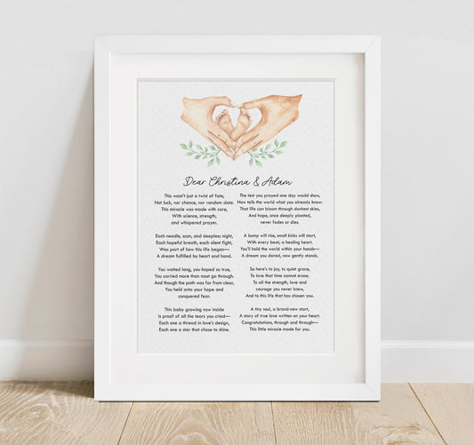 IVF Pregnancy Poem Print