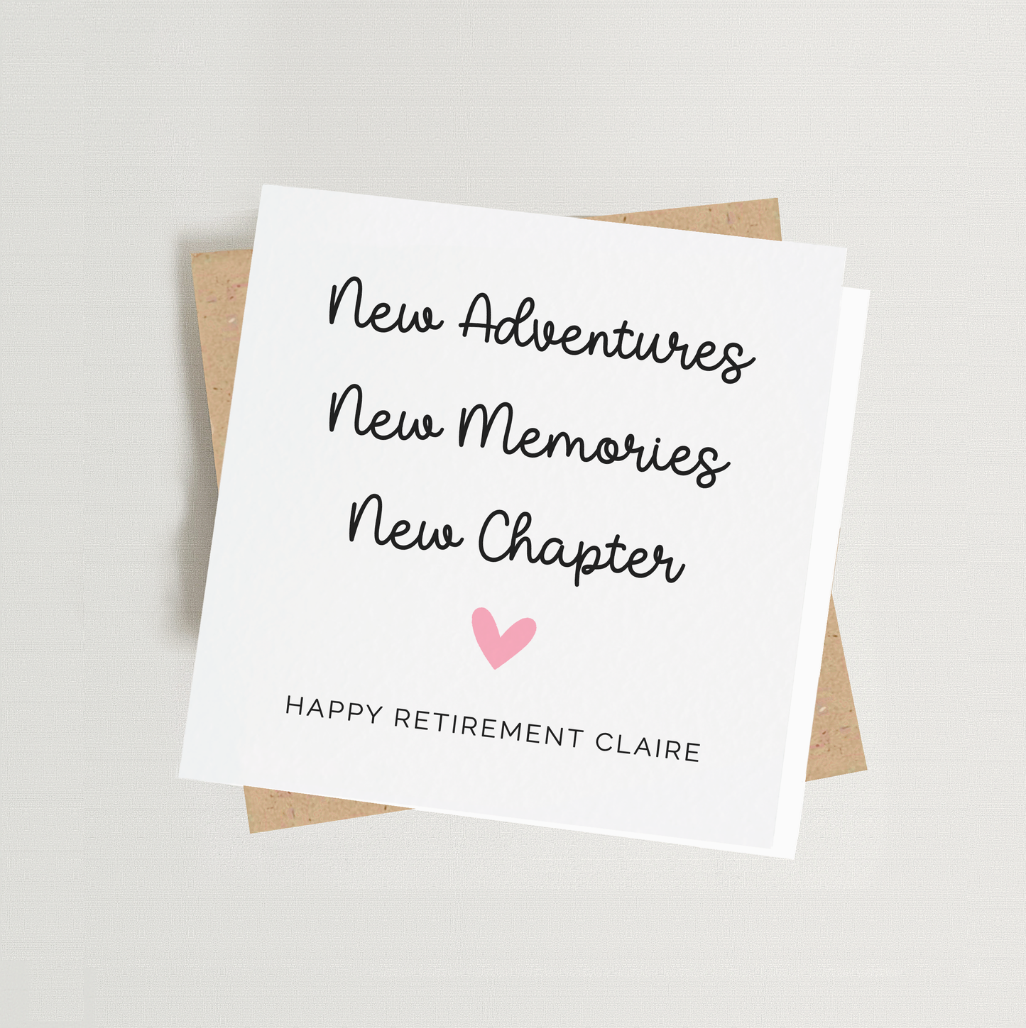 Personalised New Adventure, New Memories, New Chapter Retirement card