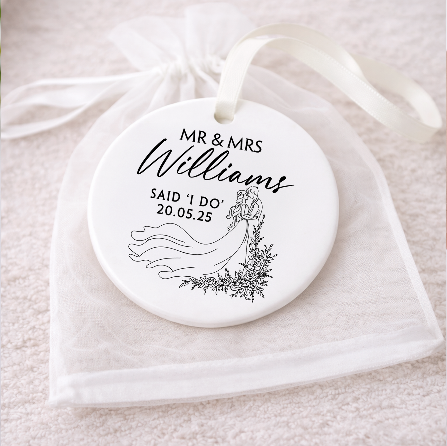 Personalised 'I do' Wedding Ornament