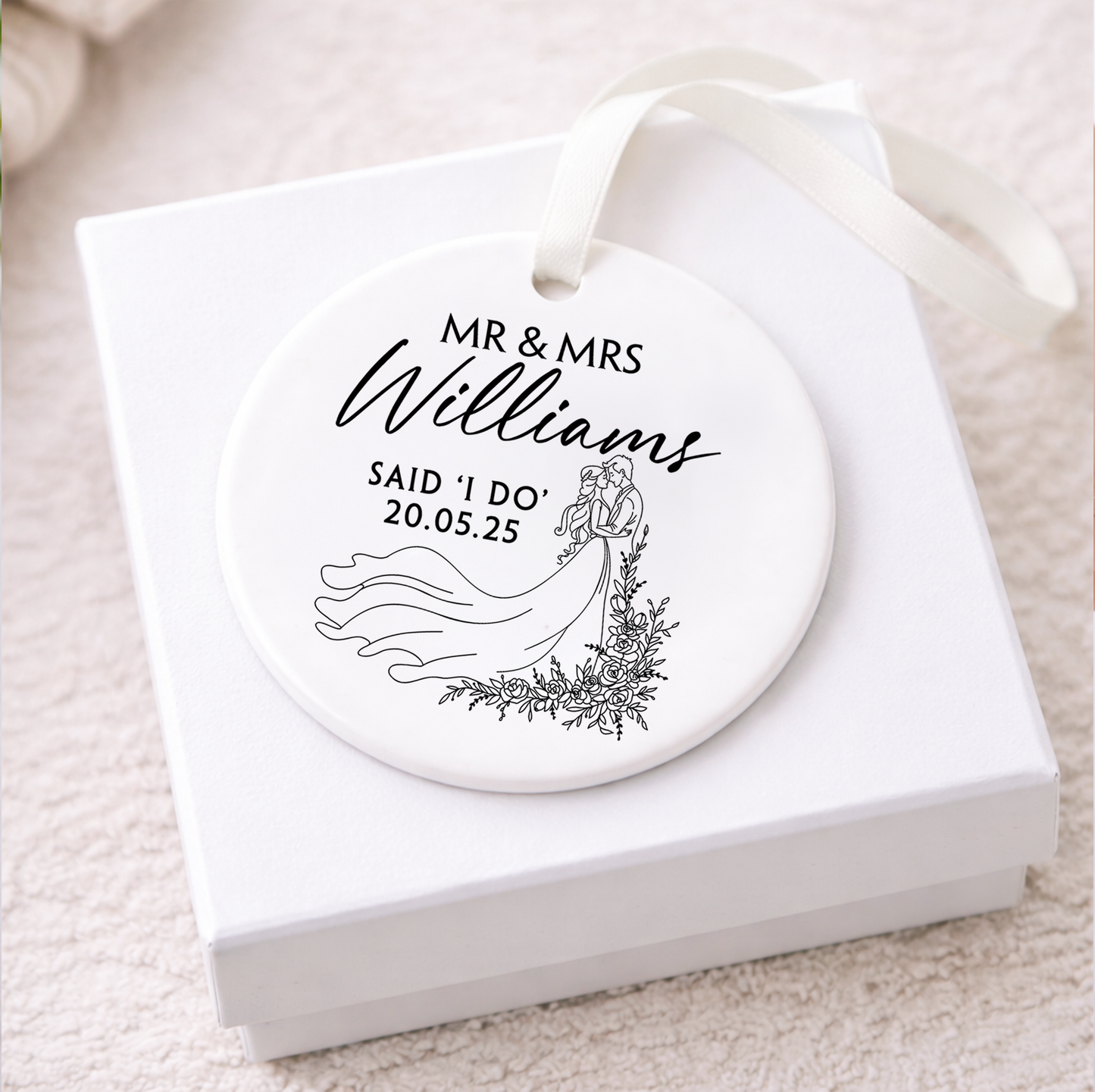 Personalised 'I do' Wedding Ornament