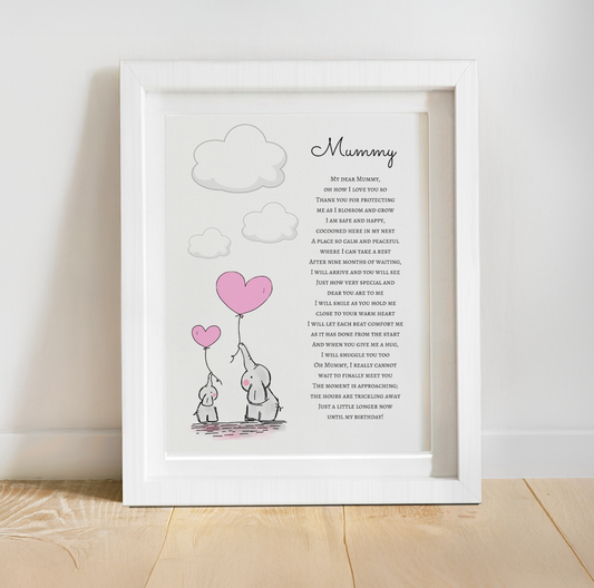 Dear Mummy to Be Poem Print