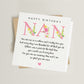 Nan Birthday Poem Card