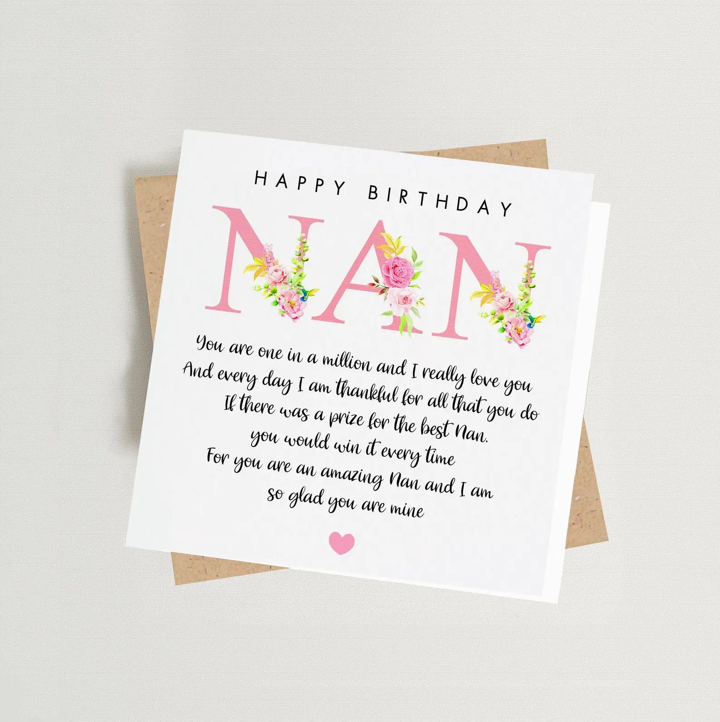 Nan Birthday Poem Card
