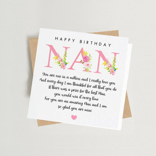 Nan Birthday Poem Card
