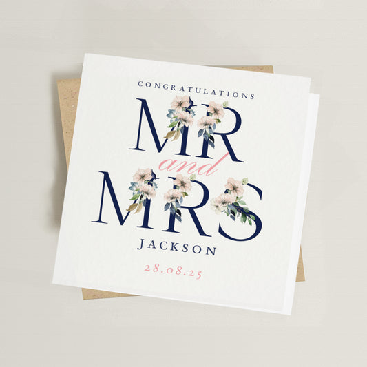 Personalised Mr & Mrs Wedding Card