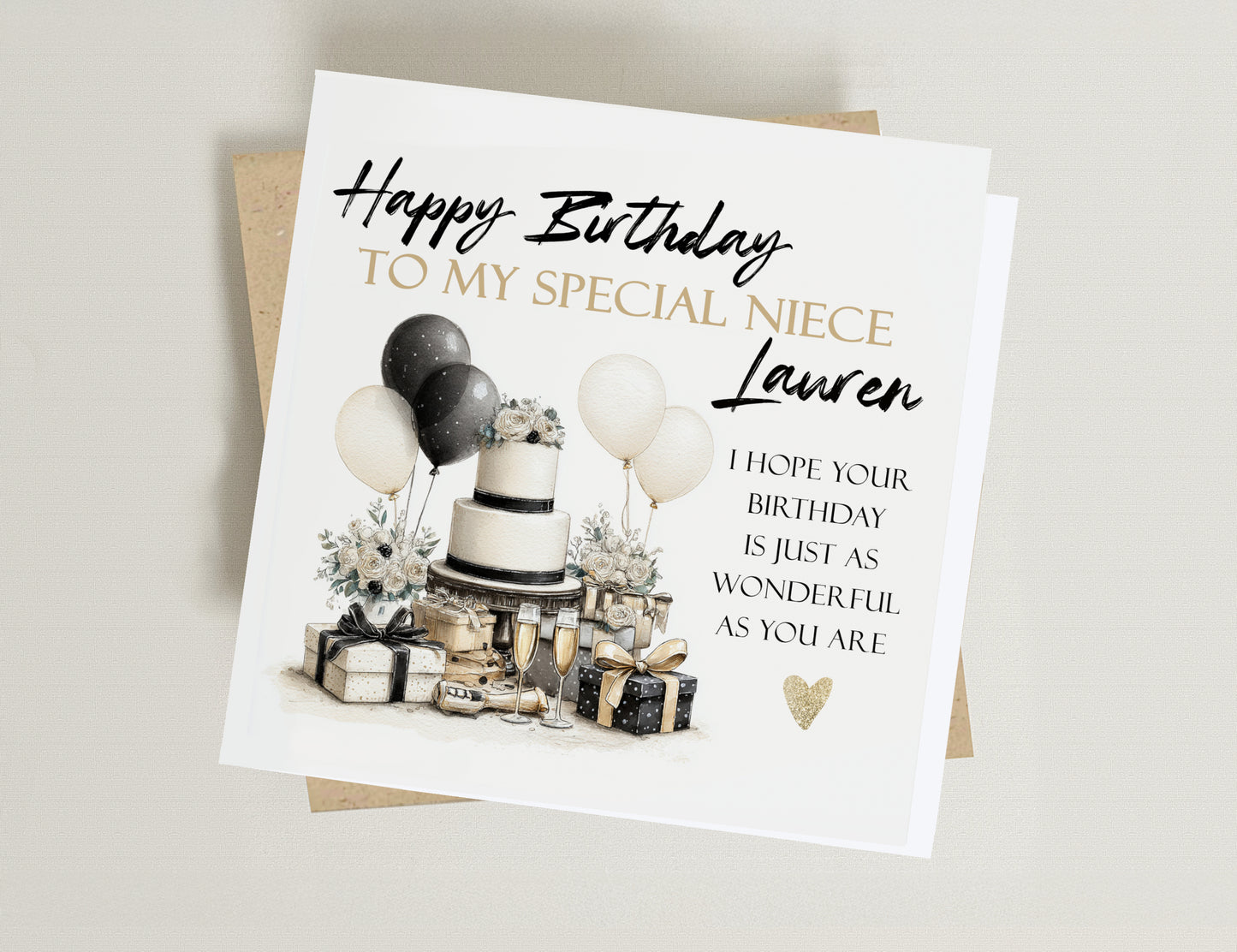 Birthday Card - For Niece, Daughter, Granddaughter, Sister, Friend and more...
