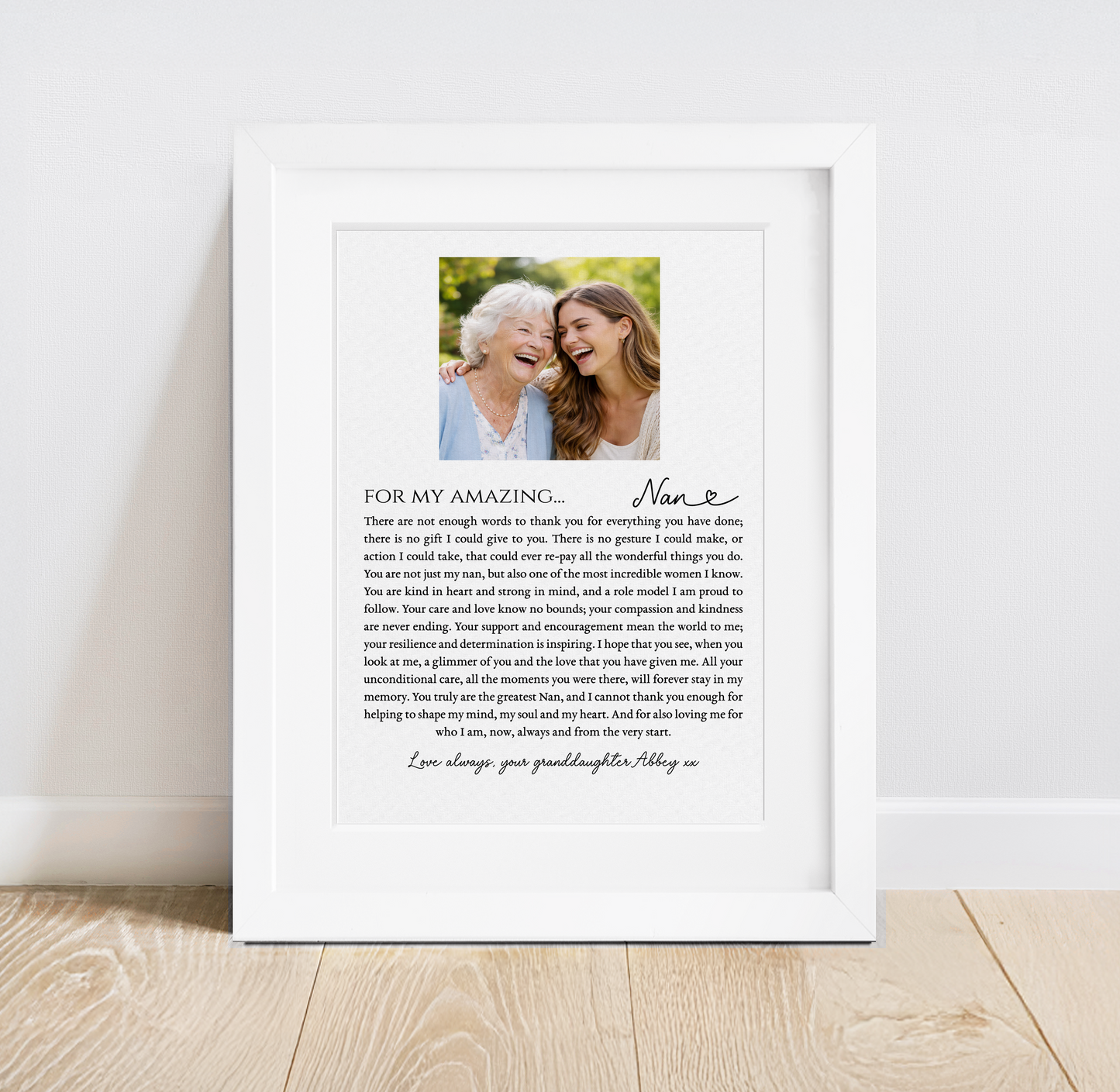 Photo Poem Print for Grandmother