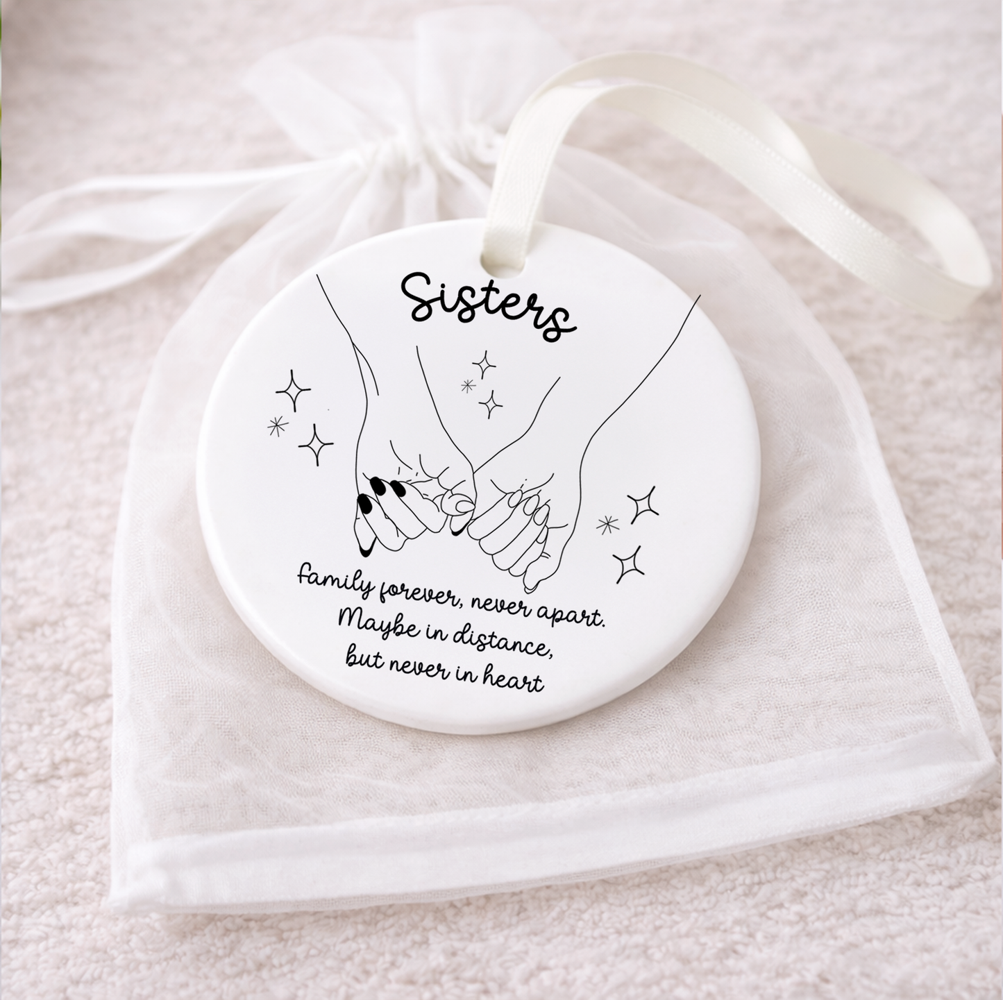 Long Distance Sister Quote Ornament