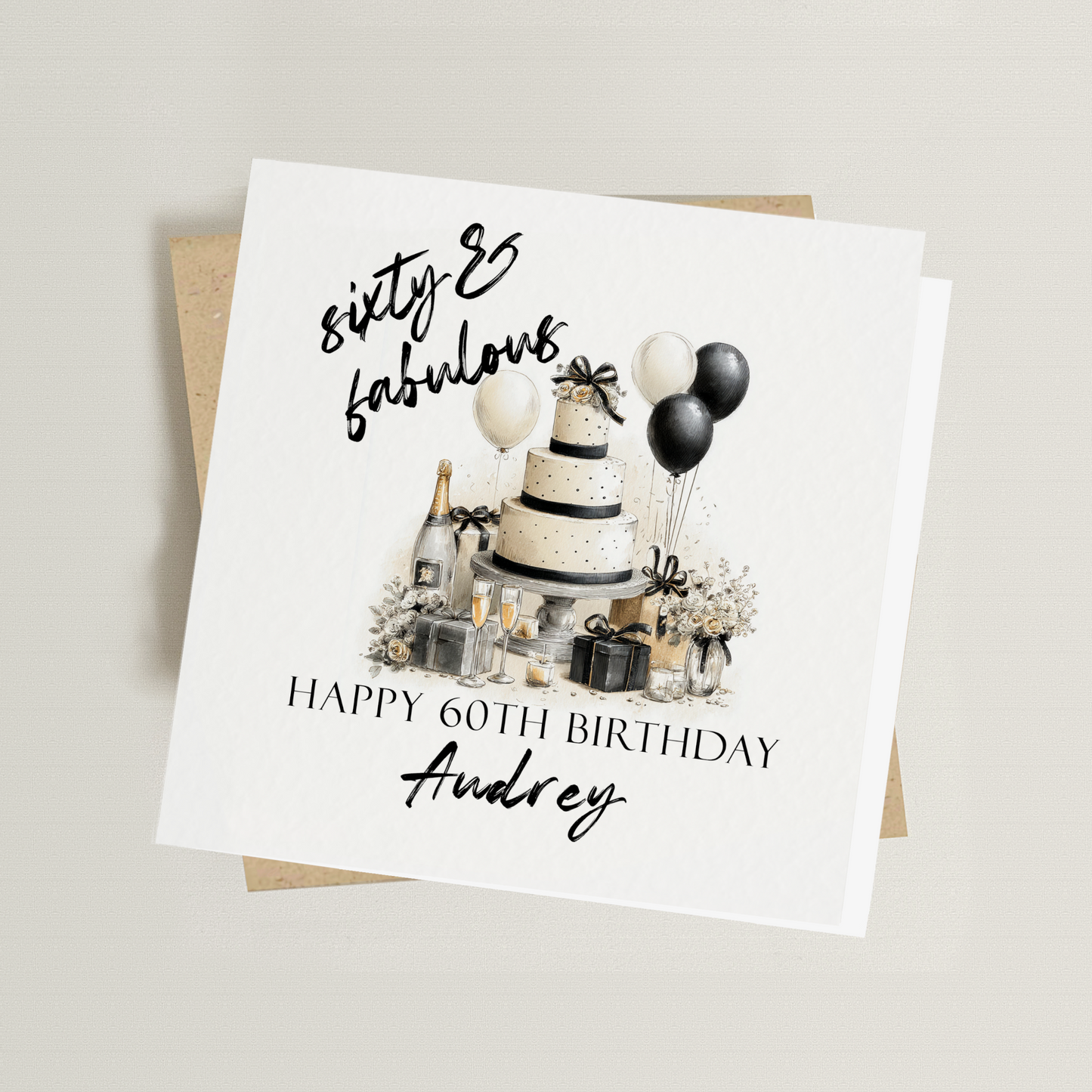 60 and Fabulous Birthday Card