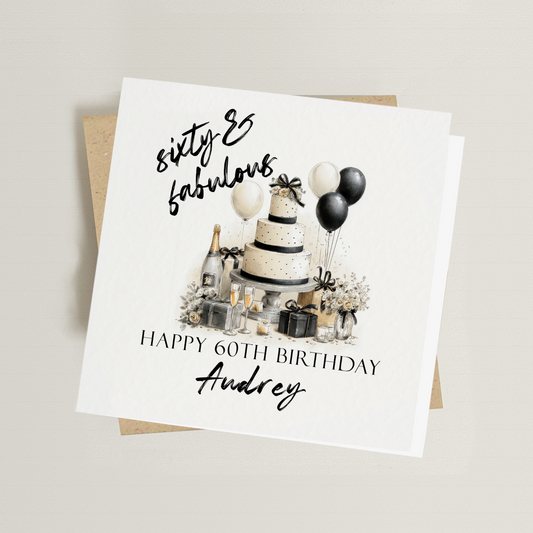 60 and Fabulous Birthday Card