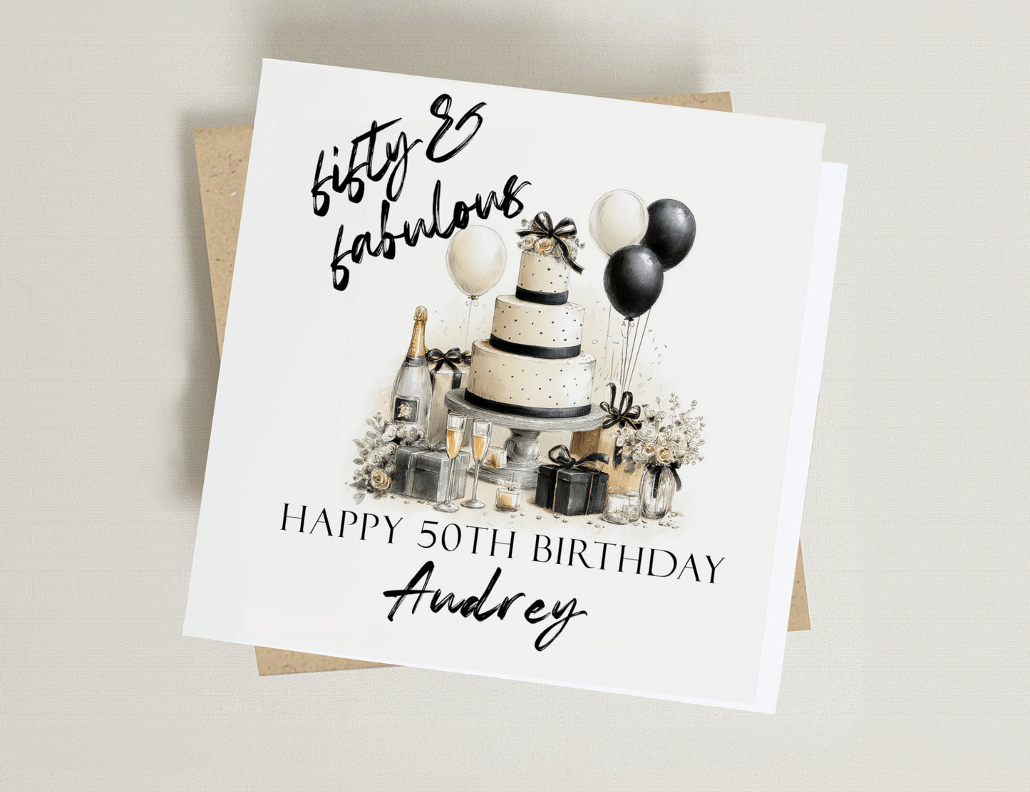 50 and Fabulous Birthday Card