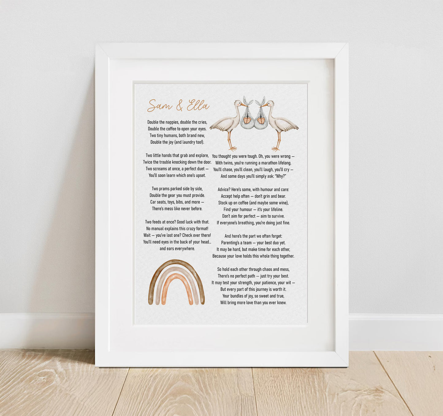 Funny Twin Poem Print